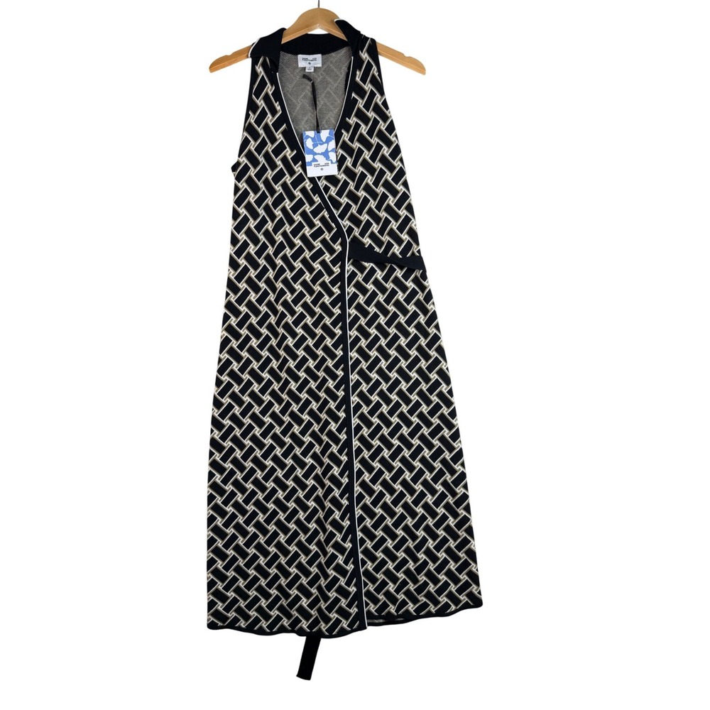 New Diane Von Furstenberg x Target Printed Sweater‎ Sleeveless Knit Wrap Dress
